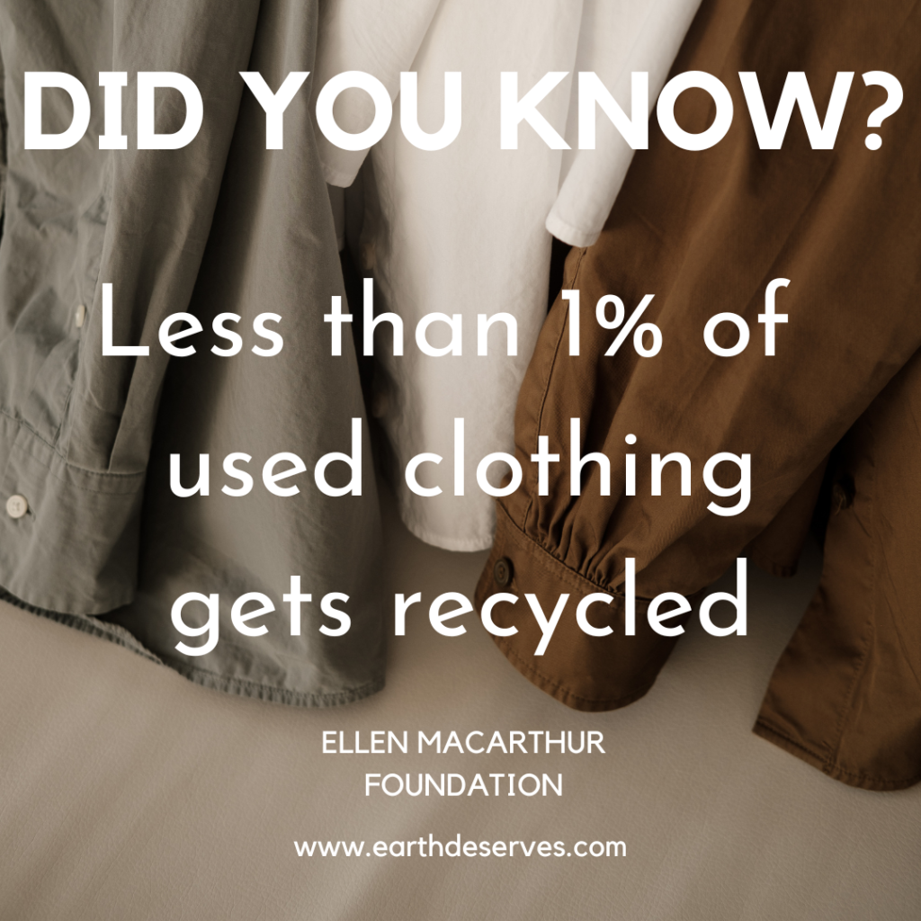 Less than 1% used clothing gets recycled